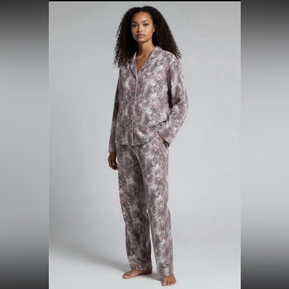 SKIMS Sleep Long Sleeve Pajama Set Bloom Mini Multi Animal M NWT - Picture 2 of 7